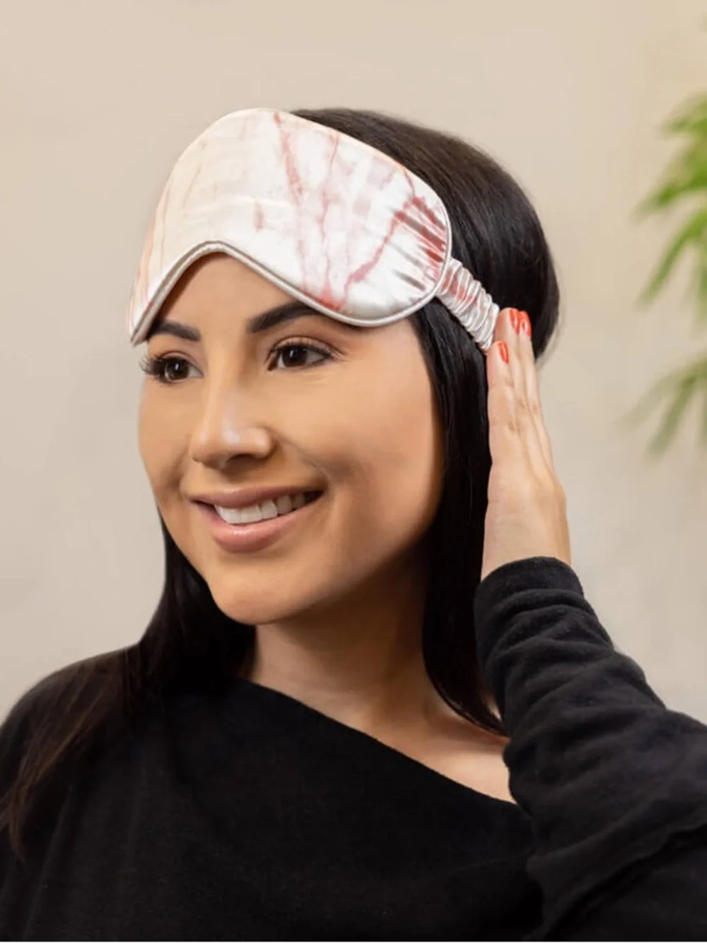 BLISSY 100% MULBERRY SILK SLEEP MASK Rose White Marble w/Pouch NEW/SEALED BOX!